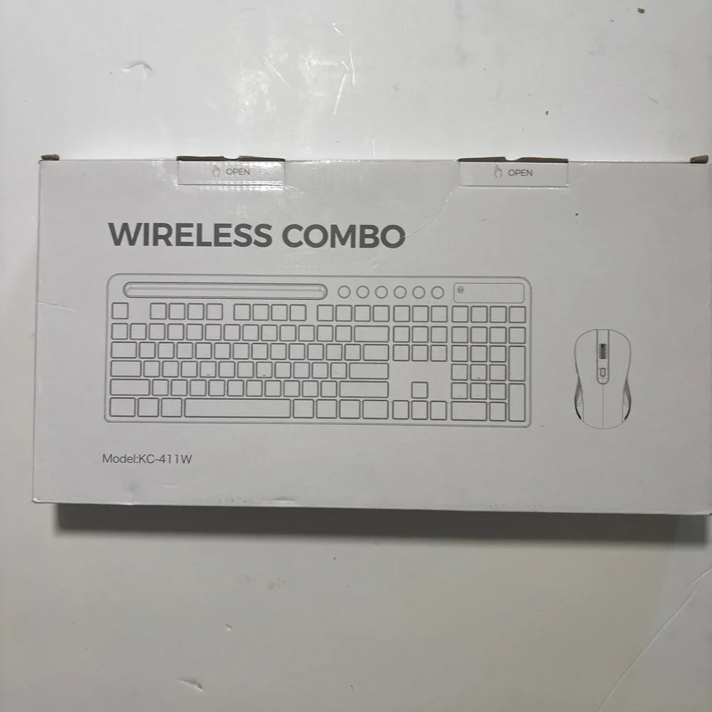 WHITE MARVO 2.4G Ergonomic Wireless Keyboard and Mouse Combo NIB
